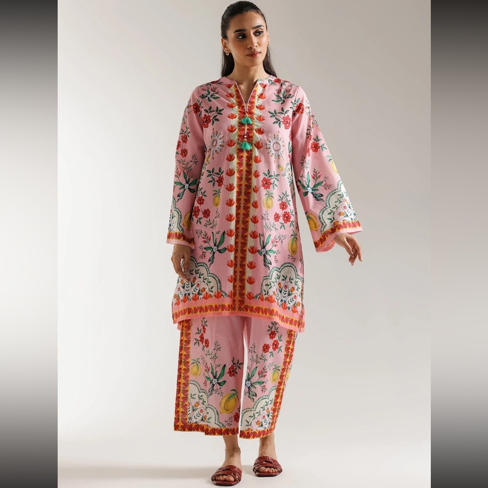 ETHNC PAKISTANI DESIGNER PRINTED SUIT - Picture 6 of 8